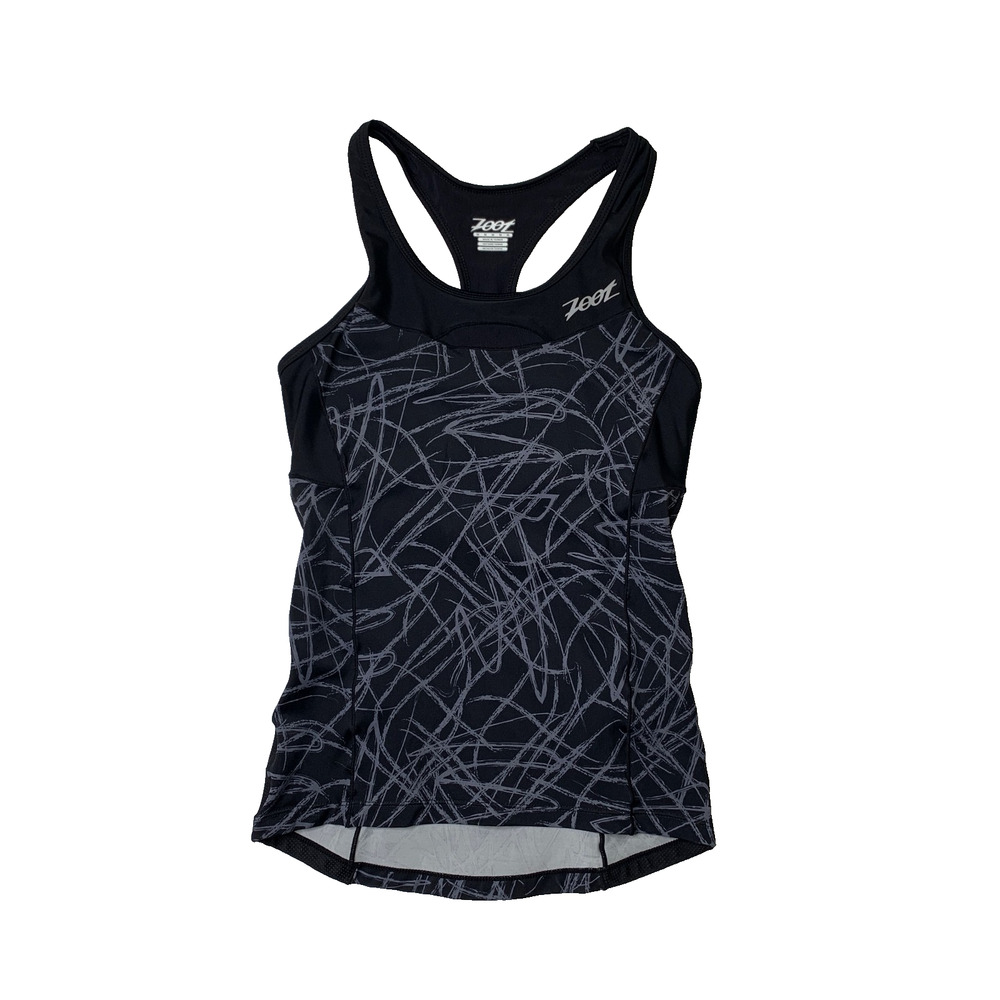Zoot Tank Top Womens M Medium Multi Performance Tri Racerback Shelf Bra Cycling